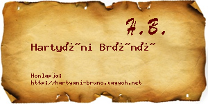Hartyáni Brúnó névjegykártya